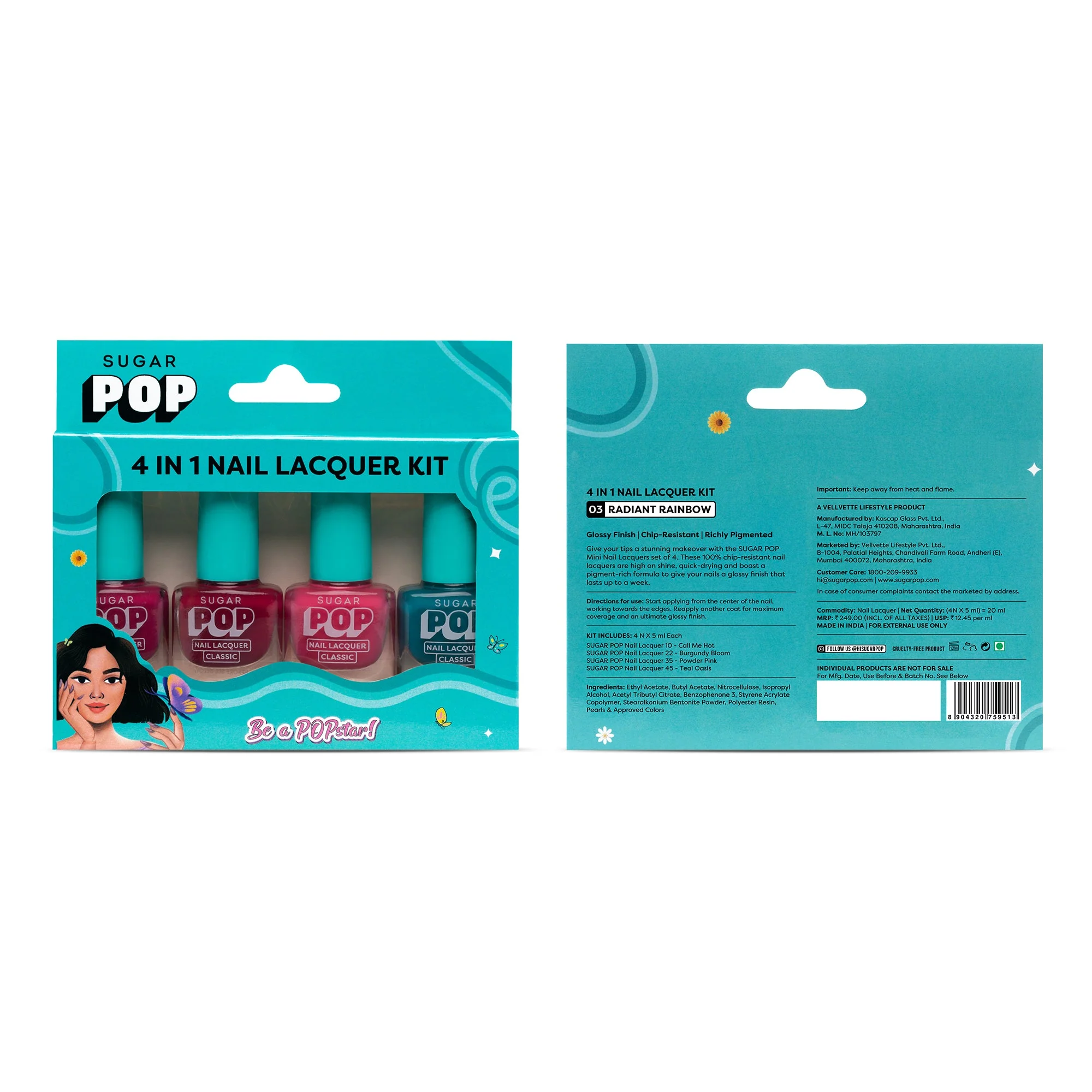 4 in 1 Nail Lacquer Kit 03 Radiant Rainbow - Image 3