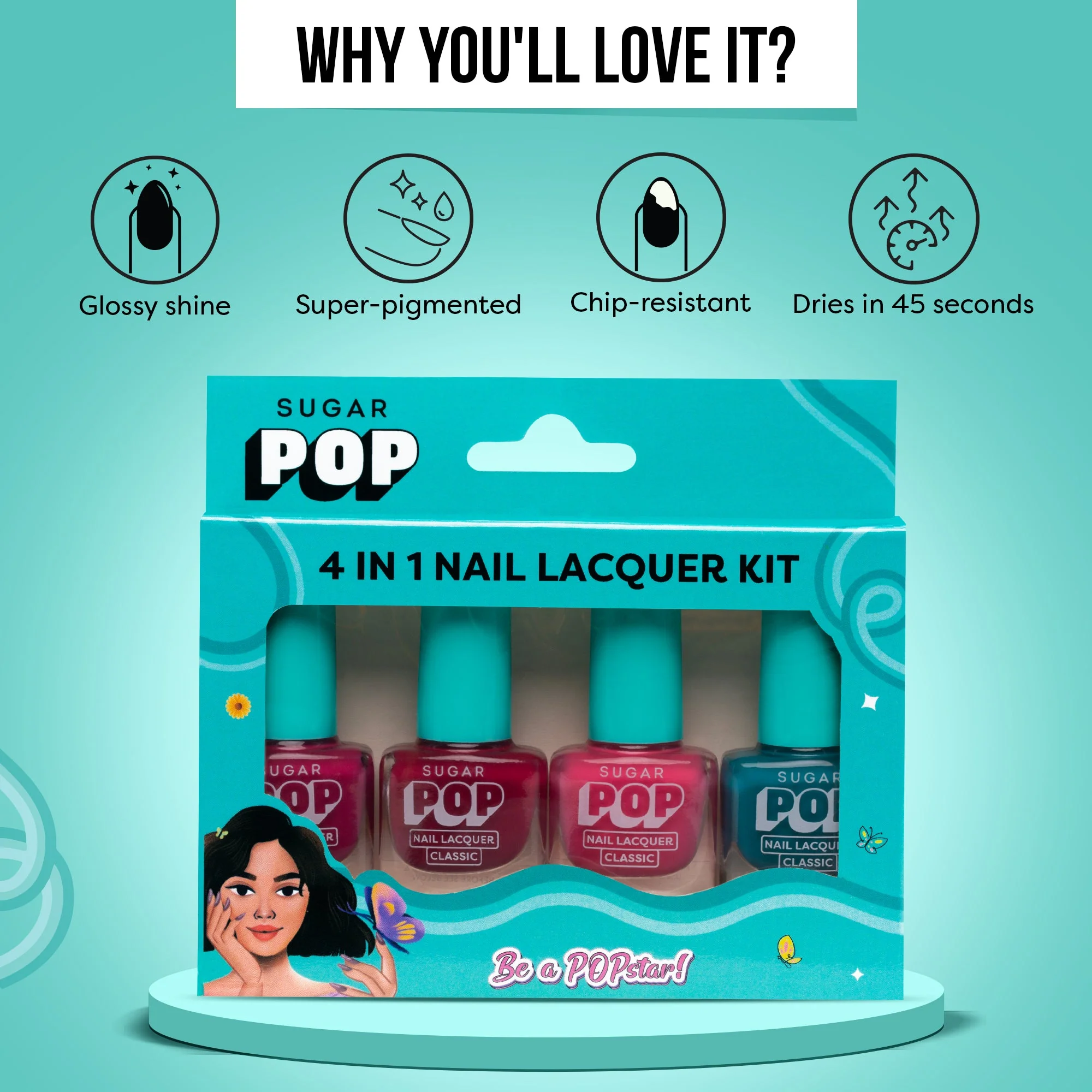 4 in 1 Nail Lacquer Kit 03 Radiant Rainbow - Image 4