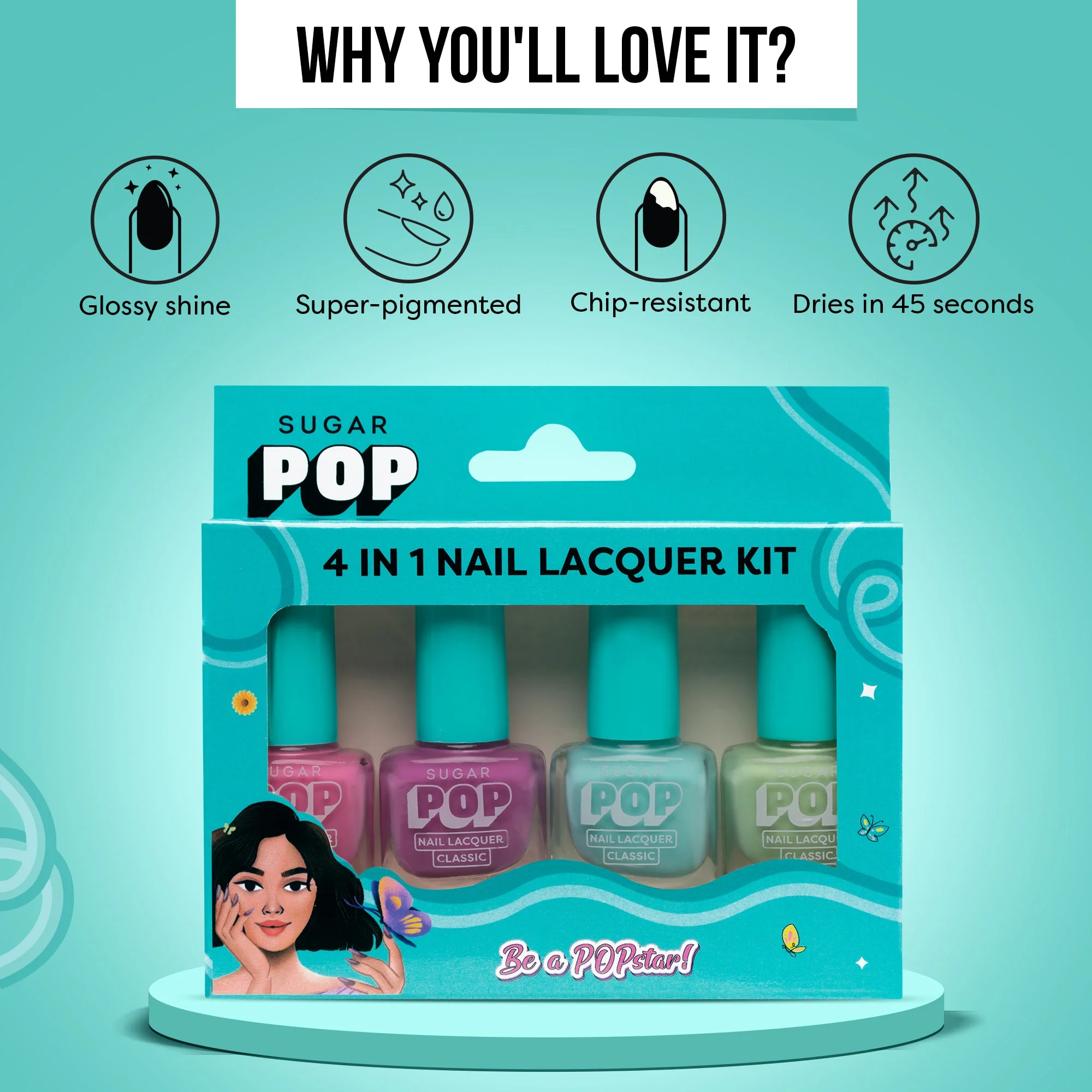 4 in 1 Nail Lacquer Kit 04 Pastel Paradise - Image 4