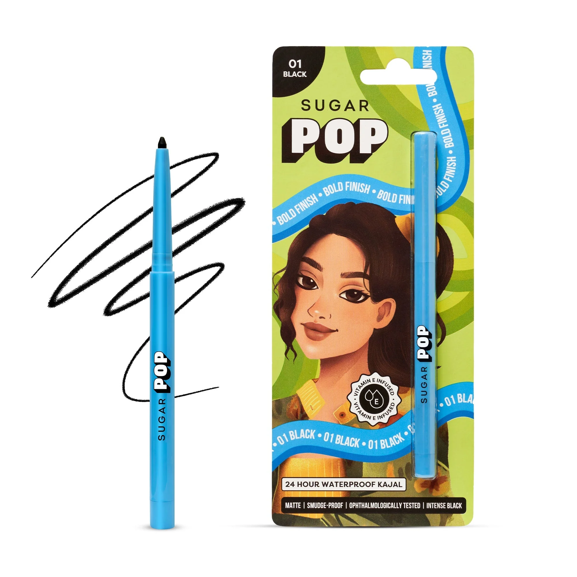 24 Hour Waterproof Kajal - 01 Black - Image 2