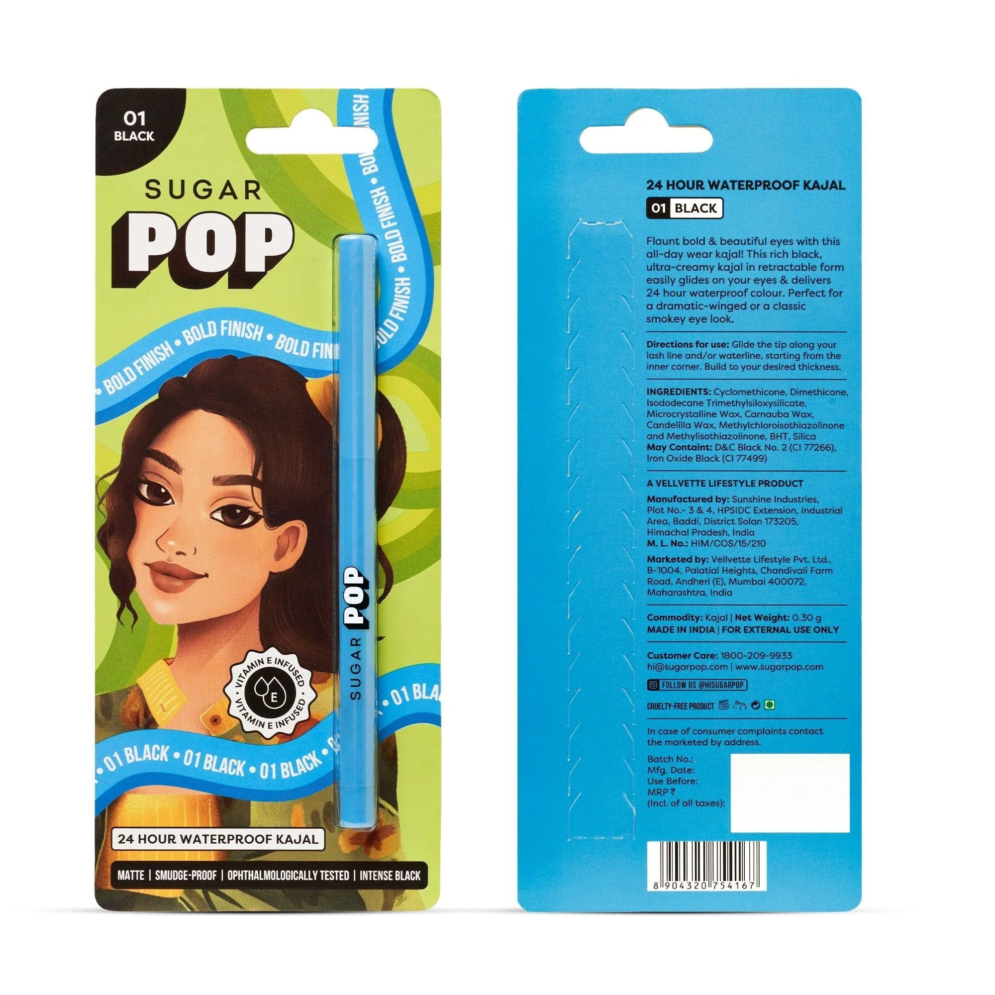 24 Hour Waterproof Kajal - 01 Black - Image 3