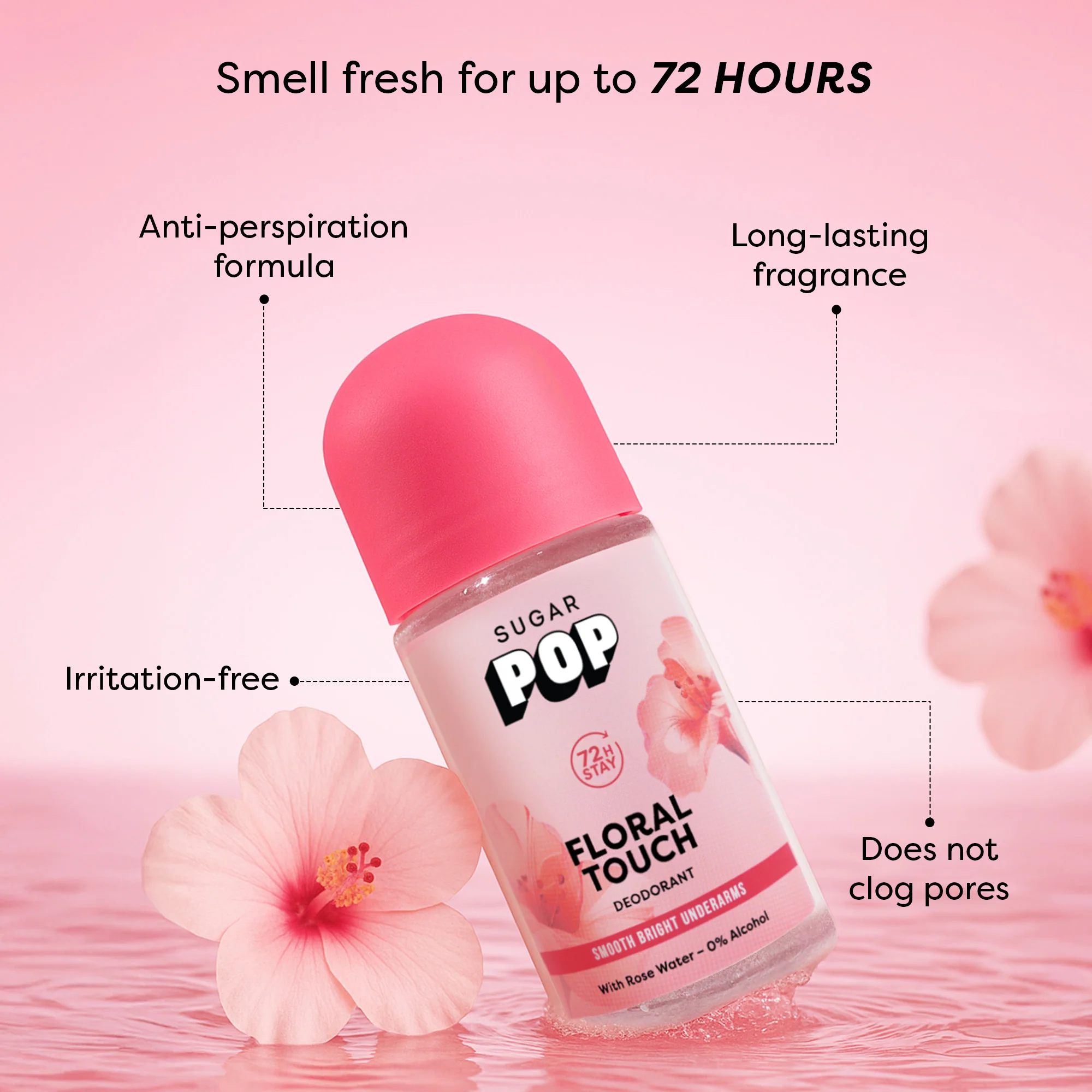 SUGAR POP Floral Touch Roll on Deodorant 50ml - Image 4