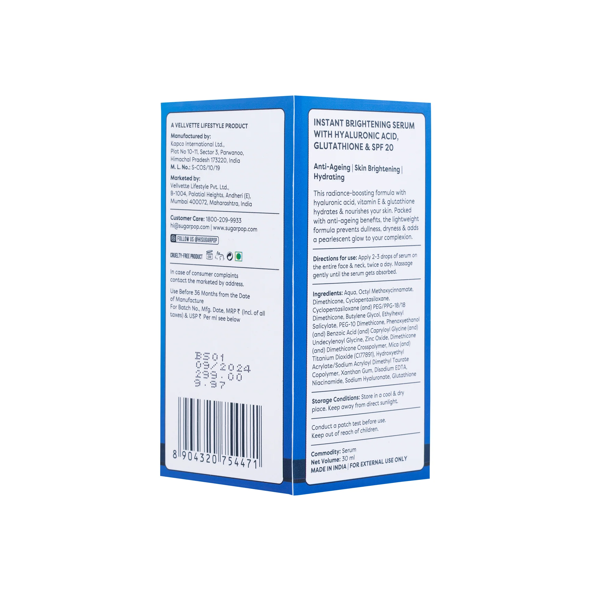 SUGAR POP Instant Brightening Serum with Hyaluronic Acid, Glutathione & SPF 20 - Image 4