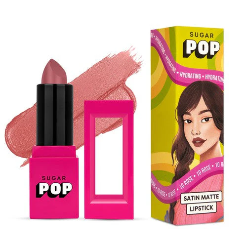 SUGAR POP Satin Matte Lipstick (10 Rose) - Image 2