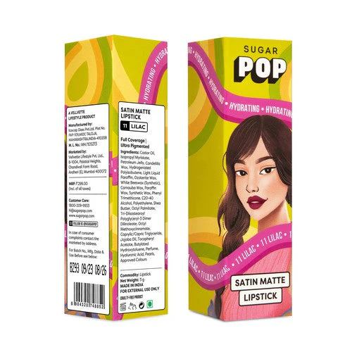 SUGAR POP Satin Matte Lipstick - 11 Lilac (Gift) - Image 3