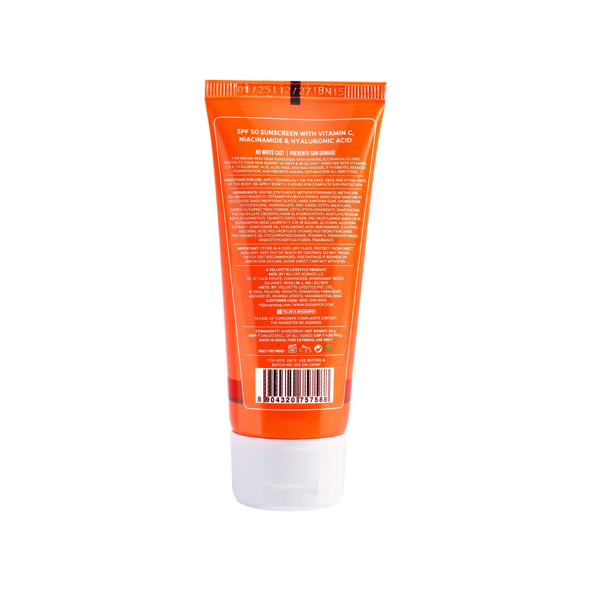 SUGAR POP SPF 50 Sunscreen With Vitamin C, Niacinamide & Hyaluronic Acid - Image 4